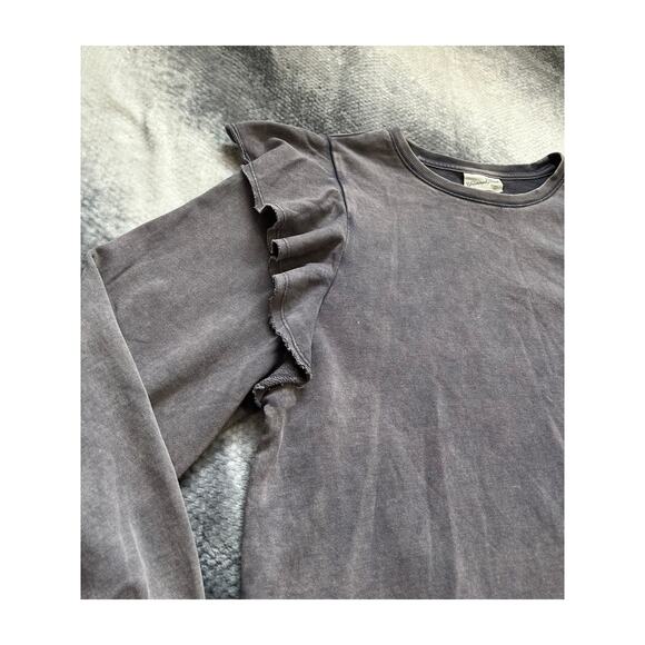 Target Universal Thread Ruffle Shoulder Sweatshirt Dark Charcoal Gray Size Large - Picture 6 of 13